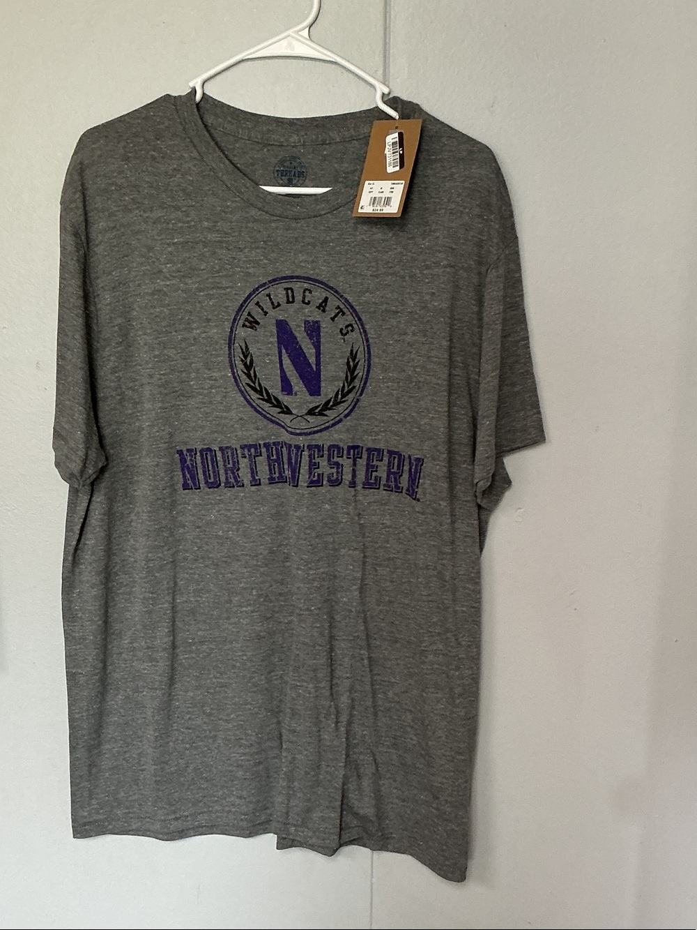 Rivalry Threads Gray Northwestern Wildcats Graphic Tee